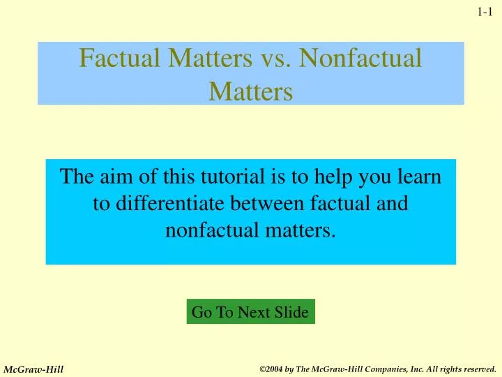 factual matters vs nonfactual matters