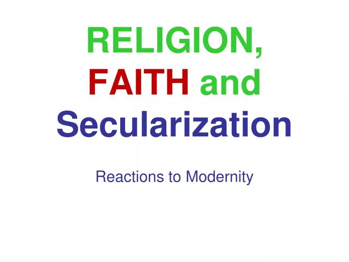 religion faith and secularization