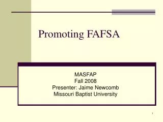 Promoting FAFSA
