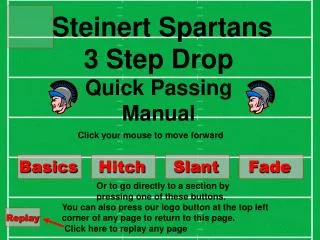 Steinert Spartans 3 Step Drop Quick Passing Manual