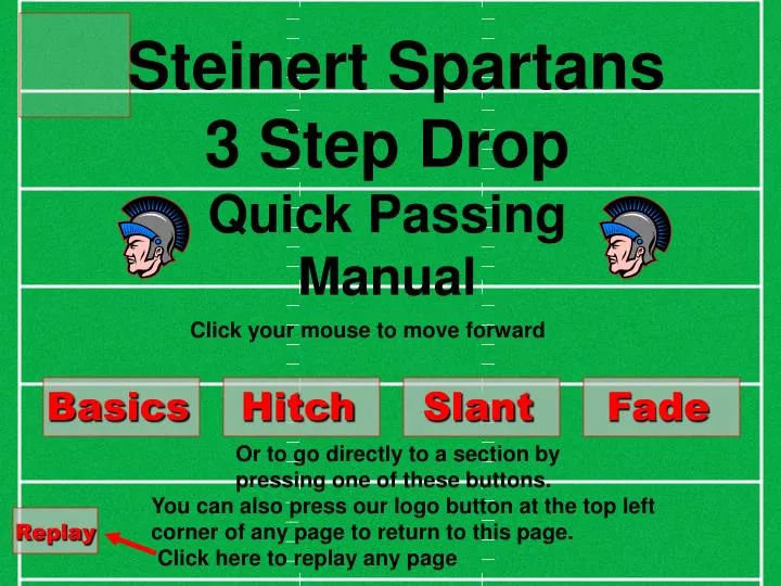 steinert spartans 3 step drop quick passing manual