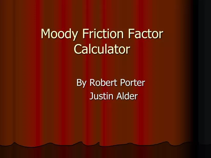 moody friction factor calculator