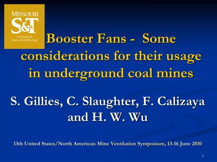 booster fans some considerations for their usage in underground coal mines