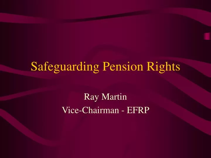 safeguarding pension rights
