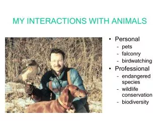 MY INTERACTIONS WITH ANIMALS