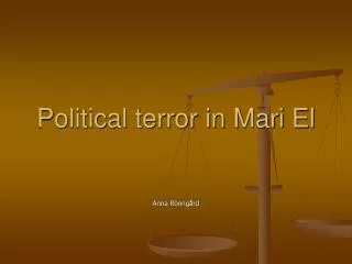 Political terror in Mari El