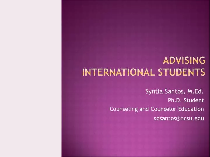 advising international students