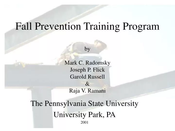 fall prevention training program by mark c radomsky joseph p flick garold russell raja v ramani