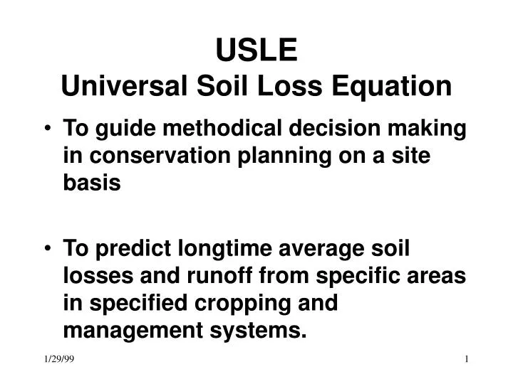 usle universal soil loss equation