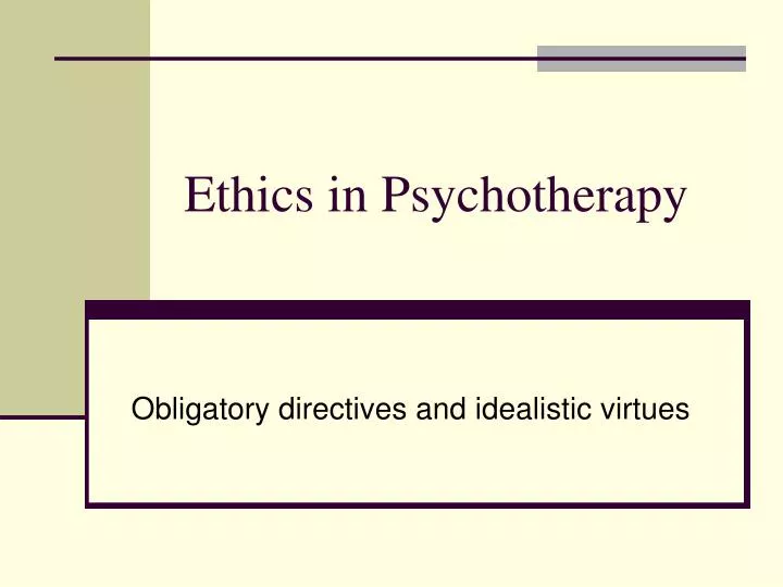 ethics in psychotherapy