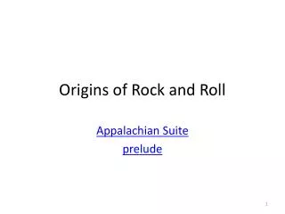 Origins of Rock and Roll