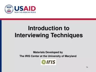 Introduction to Interviewing Techniques