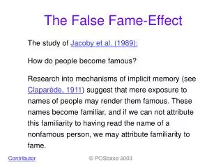 The False Fame-Effect