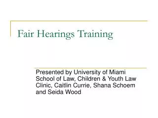 Fair Hearings Training