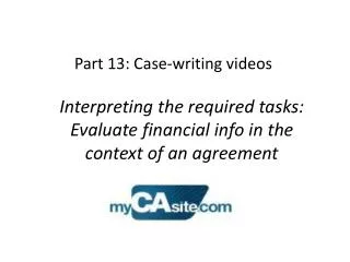 Part 13: Case-writing videos