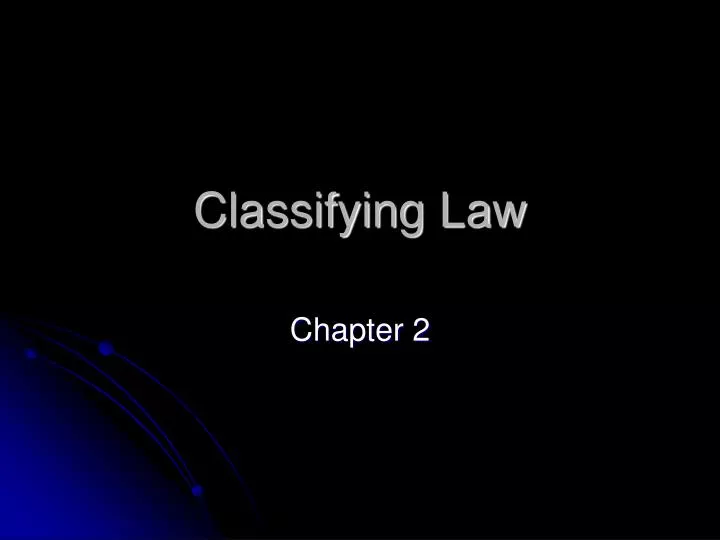 classifying law