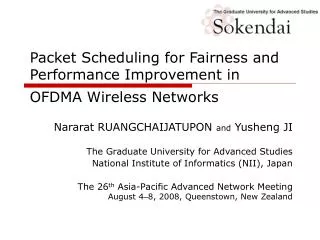 Packet Scheduling for Fairness and Performance Improvement in OFDMA Wireless Networks