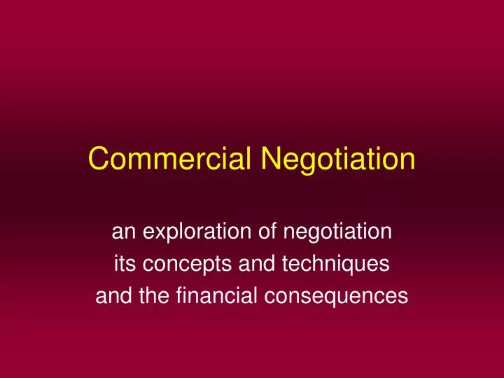 commercial negotiation