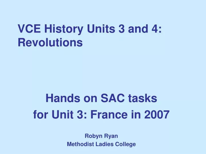 vce history units 3 and 4 revolutions