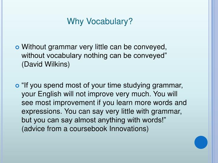 why vocabulary