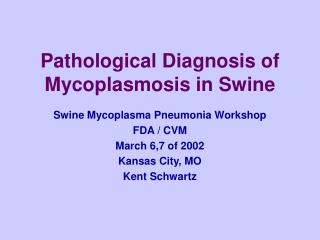 Pathological Diagnosis of Mycoplasmosis in Swine