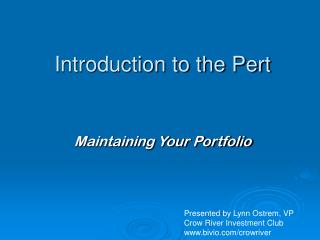 Introduction to the Pert