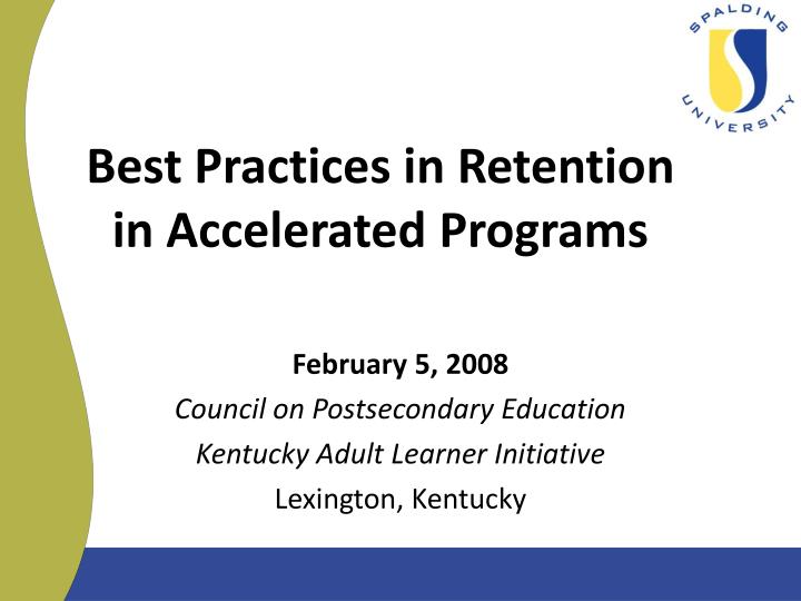 best practices in retention in accelerated programs