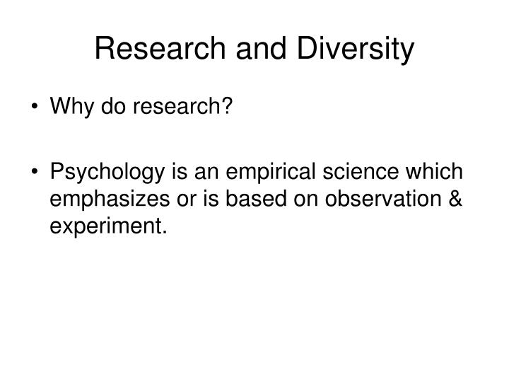 research and diversity