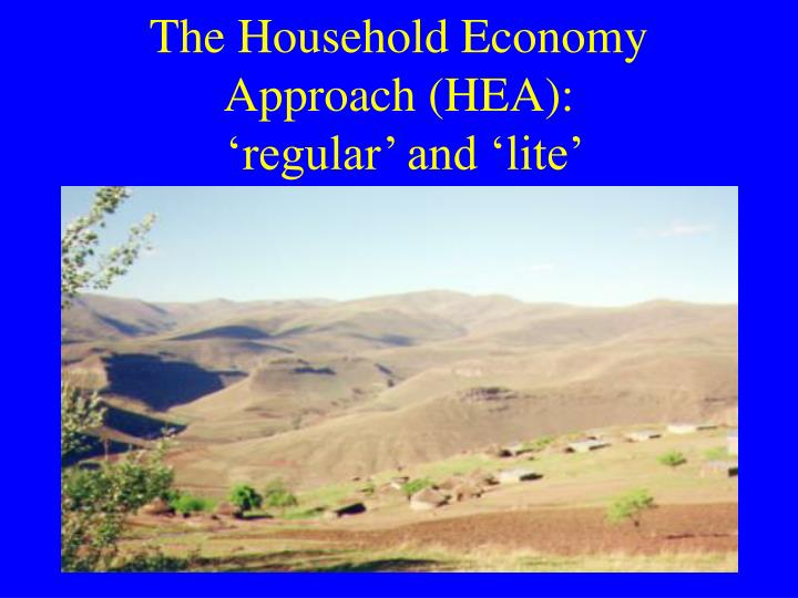 the household economy approach hea regular and lite