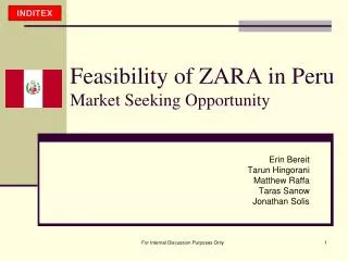 Feasibility of ZARA in Peru Market Seeking Opportunity