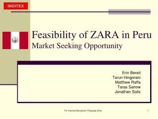 feasibility of zara in peru market seeking opportunity