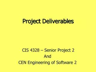 Project Deliverables