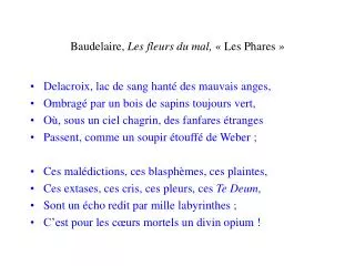 Baudelaire, Les fleurs du mal, « Les Phares »