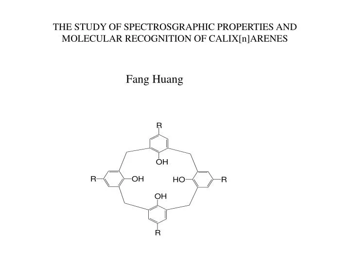 the study of spectrosgraphic properties and molecular recognition of calix n arenes
