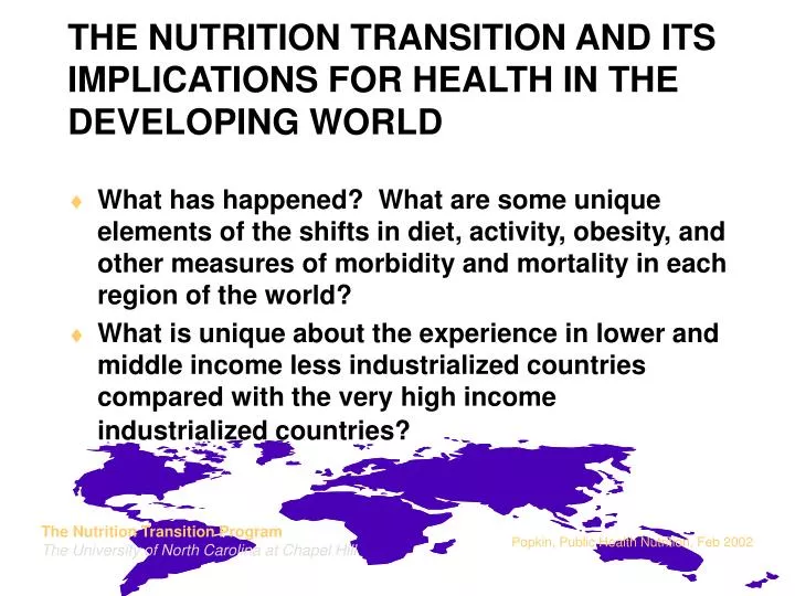 the nutrition transition and its implications for health in the developing world