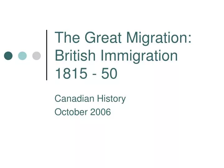 the great migration british immigration 1815 50
