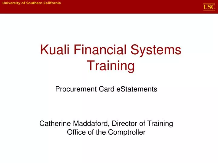 kuali financial systems training