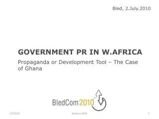 GOVERNMENT PR IN W.AFRICA