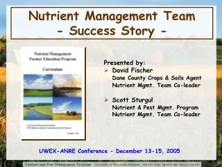 Nutrient Management Team - Success Story -