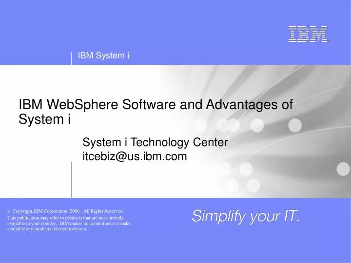 ibm websphere software and advantages of system i