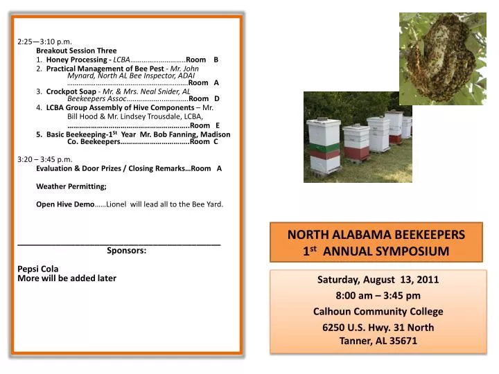 north alabama beekeepers 1 st annual symposium