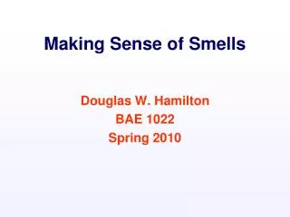 Making Sense of Smells