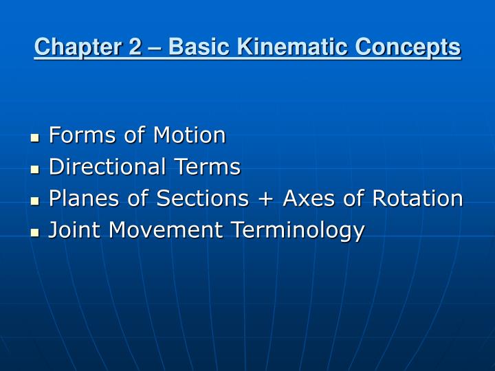 chapter 2 basic kinematic concepts
