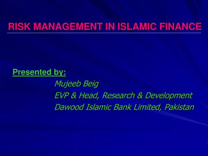 risk management in islamic finance