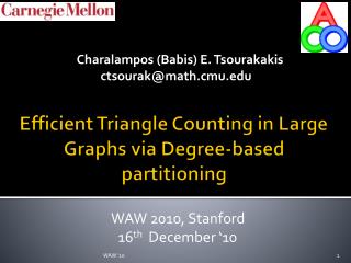Efficient Triangle Counting in Large Graphs via Degree-based partitioning