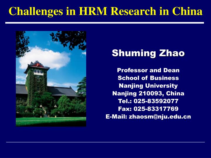 challenges in hrm research in china