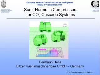 Semi-Hermetic Compressors for CO 2 Cascade Systems