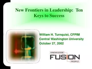 New Frontiers in Leadership: Ten Keys to Success