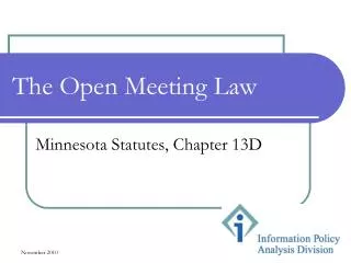 The Open Meeting Law