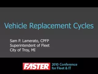 Vehicle Replacement Cycles